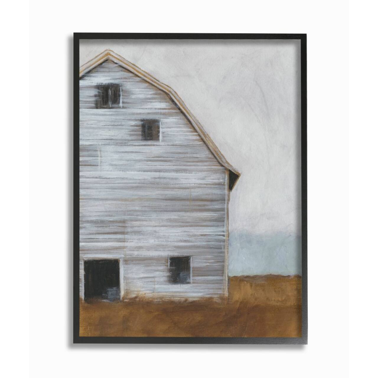 Stupell Industries Worn Old Barn Farm Wall Art in Black Frame